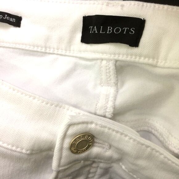 Talbots White Crop Jeans 20W Straight Leg Stretch Denim Pants High Rise - Picture 4 of 4